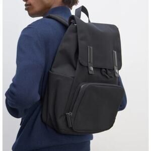 Everlane The Modern Snap Unisex Black Canvas Backpack